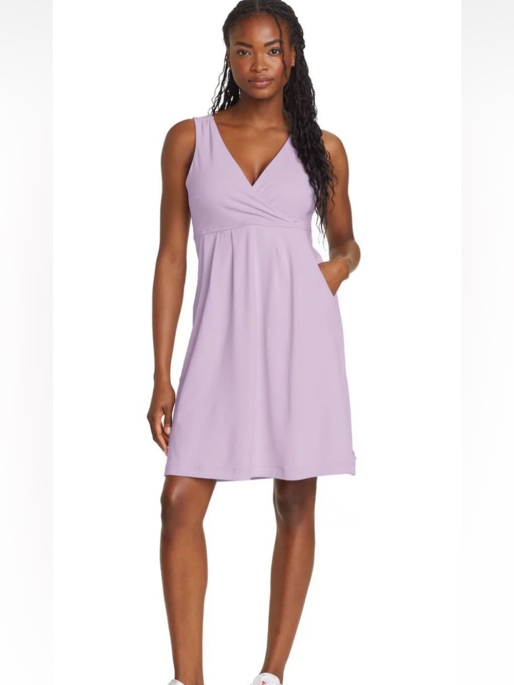 NWT Eddie Bauer Aster Crossover Dress in Lilac Size XL/16-18. Perfect for summer